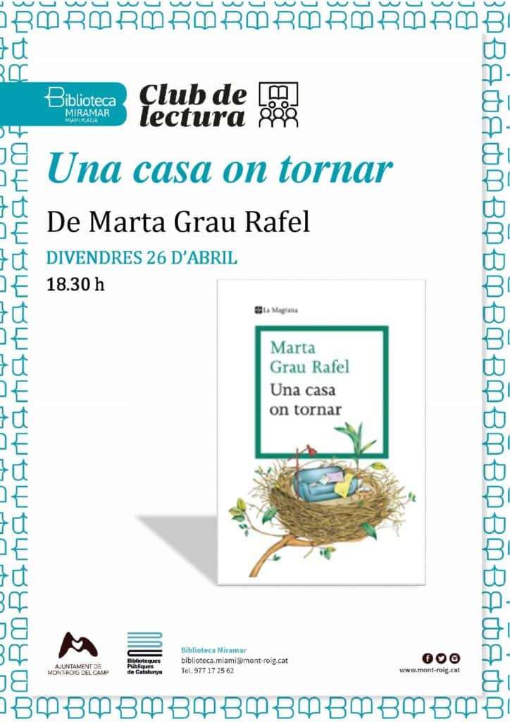 Club de lectura del llibre 'Una casa on tornar' de Marta Grau