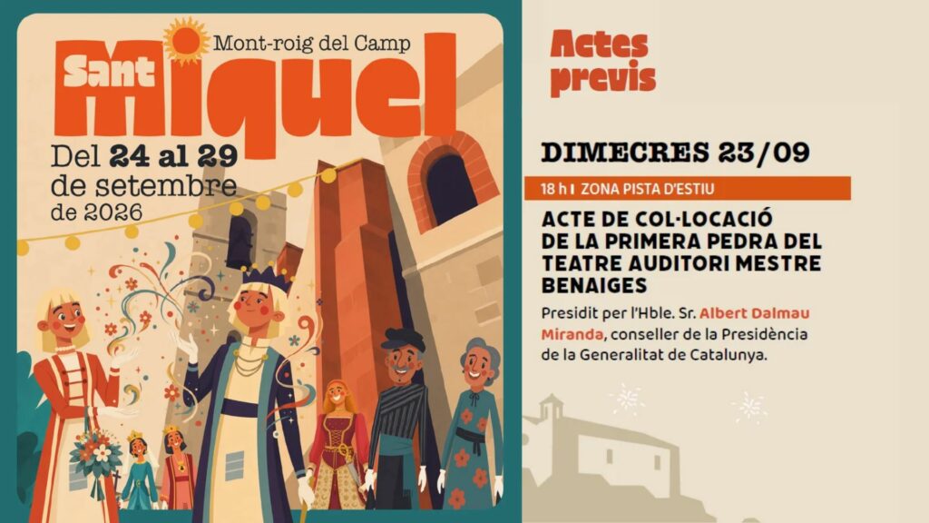 Col·locació de la primera pedra del teatre auditori Mestre Benaiges