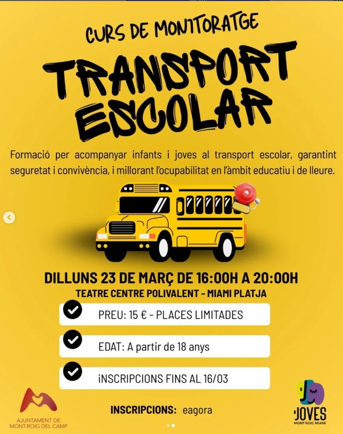 Curs: Monitoratge de Transport Escolar